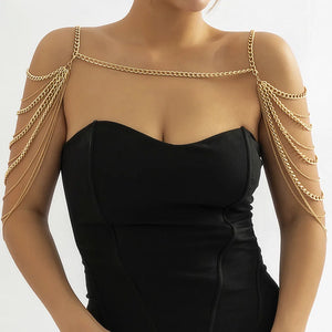 Κόσμημα Ώμου Γυναικείο - Κλείδα & Αλυσίδα Ώμων χρυσό