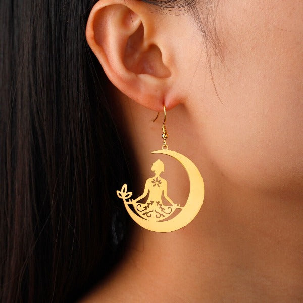 Σκουλαρίκι Βουδισμός Διαλογισμός χρυσό