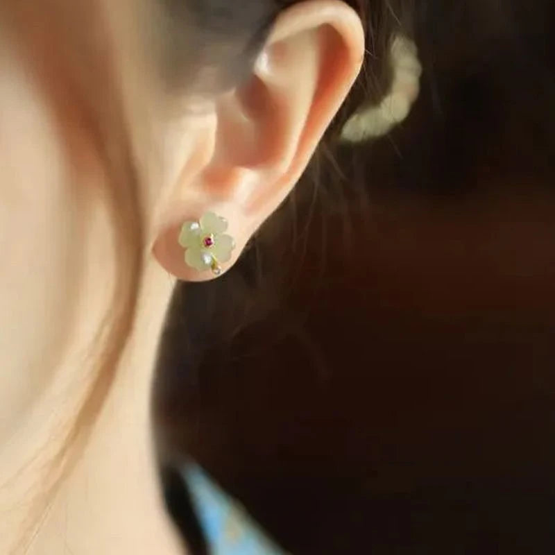 Σκουλαρίκια καρφάκια με τετράφυλλο τριφύλλι