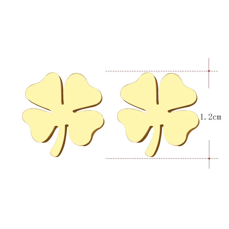 Σκουλαρίκια καρφάκια με τετράφυλλο τριφύλλι γούρι