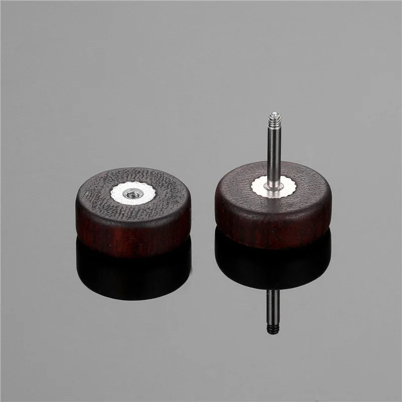 Σκουλαρίκια καρφάκια από ξύλο Yin Yang 