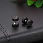 Σκουλαρίκια καρφάκια από ξύλο Yin Yang μαύρο