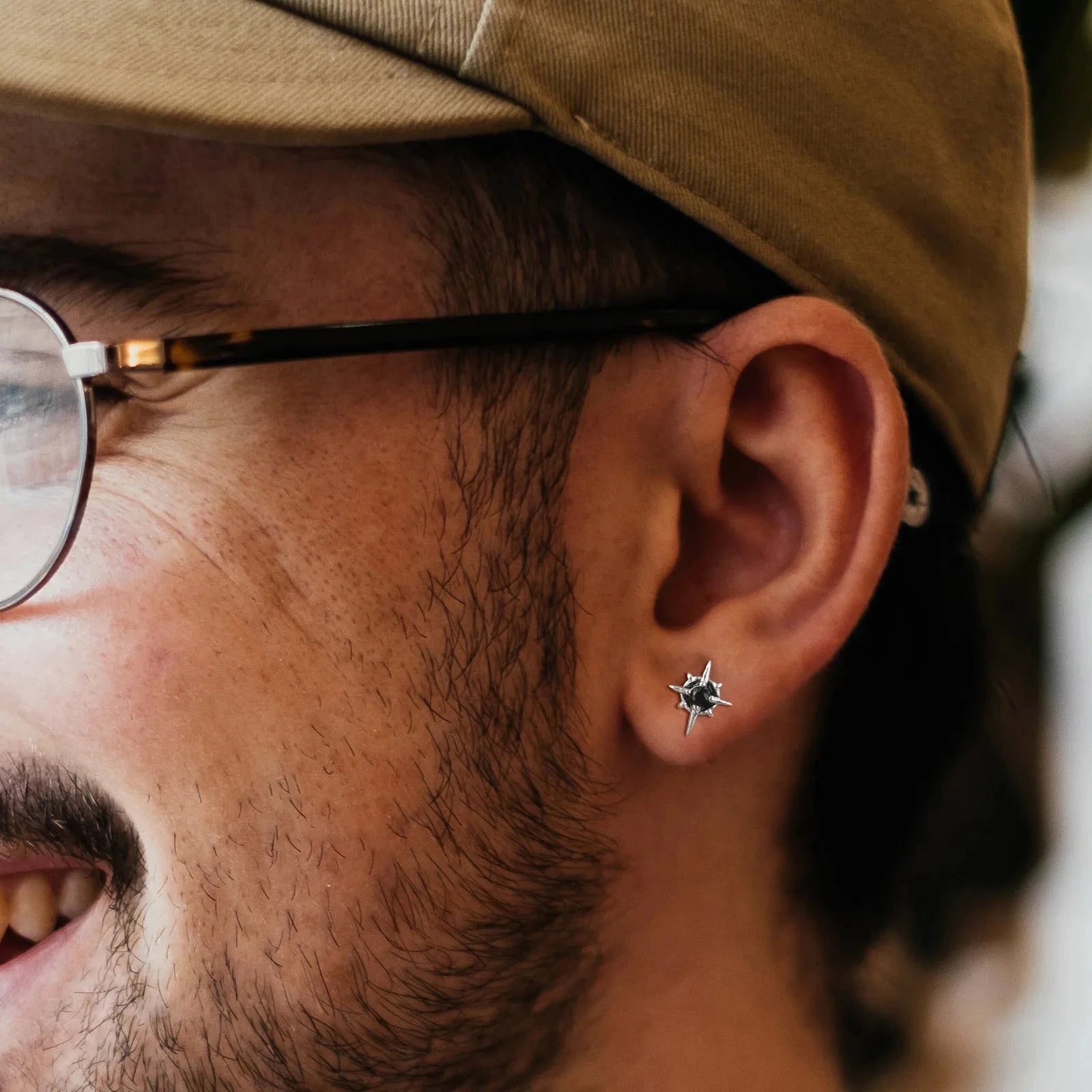 Σκουλαρίκια καρφίτσα αστέρι με ζιρκόν