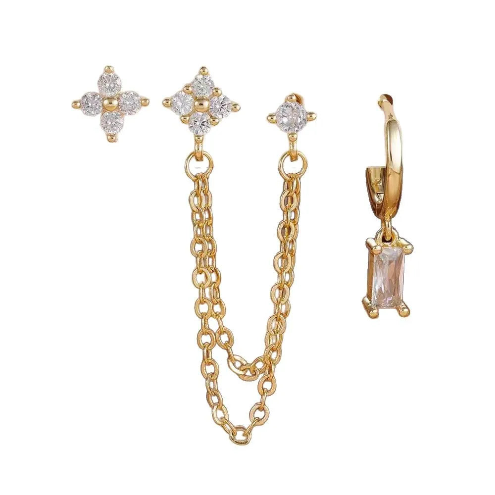 Σκουλαρίκια καρφίτσα αστέρια με κρύσταλλο