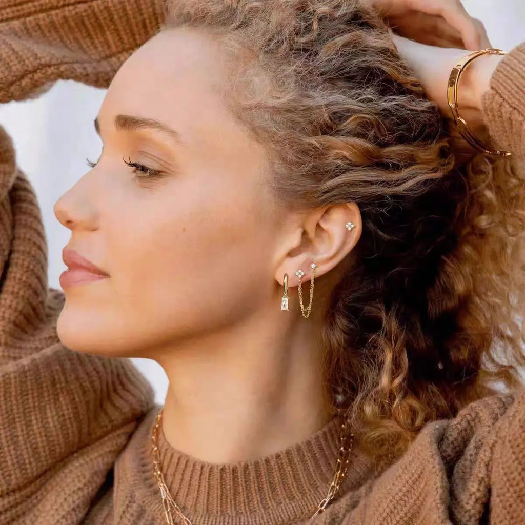 Σκουλαρίκια καρφίτσα αστέρια με κρύσταλλο