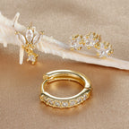 Σκουλαρίκια Καρφάκια Αστέρια με Ζιρκόν για Γυναίκες χρυσά