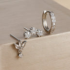 Σκουλαρίκια Καρφάκια Αστέρια με Ζιρκόν για Γυναίκες ασημί