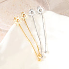 Σκουλαρίκια καρφωτά κρεμαστά Ήλιος ασημένια