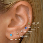 Σκουλαρίκια καρφίτσα με λίθο γέννησης