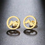 Σκουλαρίκια Καρφάκια Στρογγυλά Βουνά για Γυναίκα ή Άνδρα χρυσά