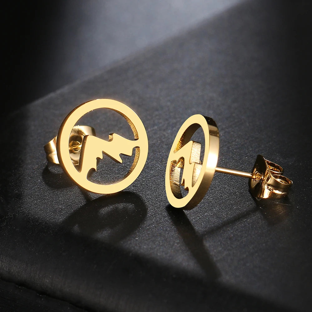 Σκουλαρίκια Καρφάκια Στρογγυλά Βουνά για Γυναίκα ή Άνδρα χρυσά