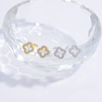 Σκουλαρίκια καρφίτσα Τετράφυλλο Τριφύλλι χρυσό