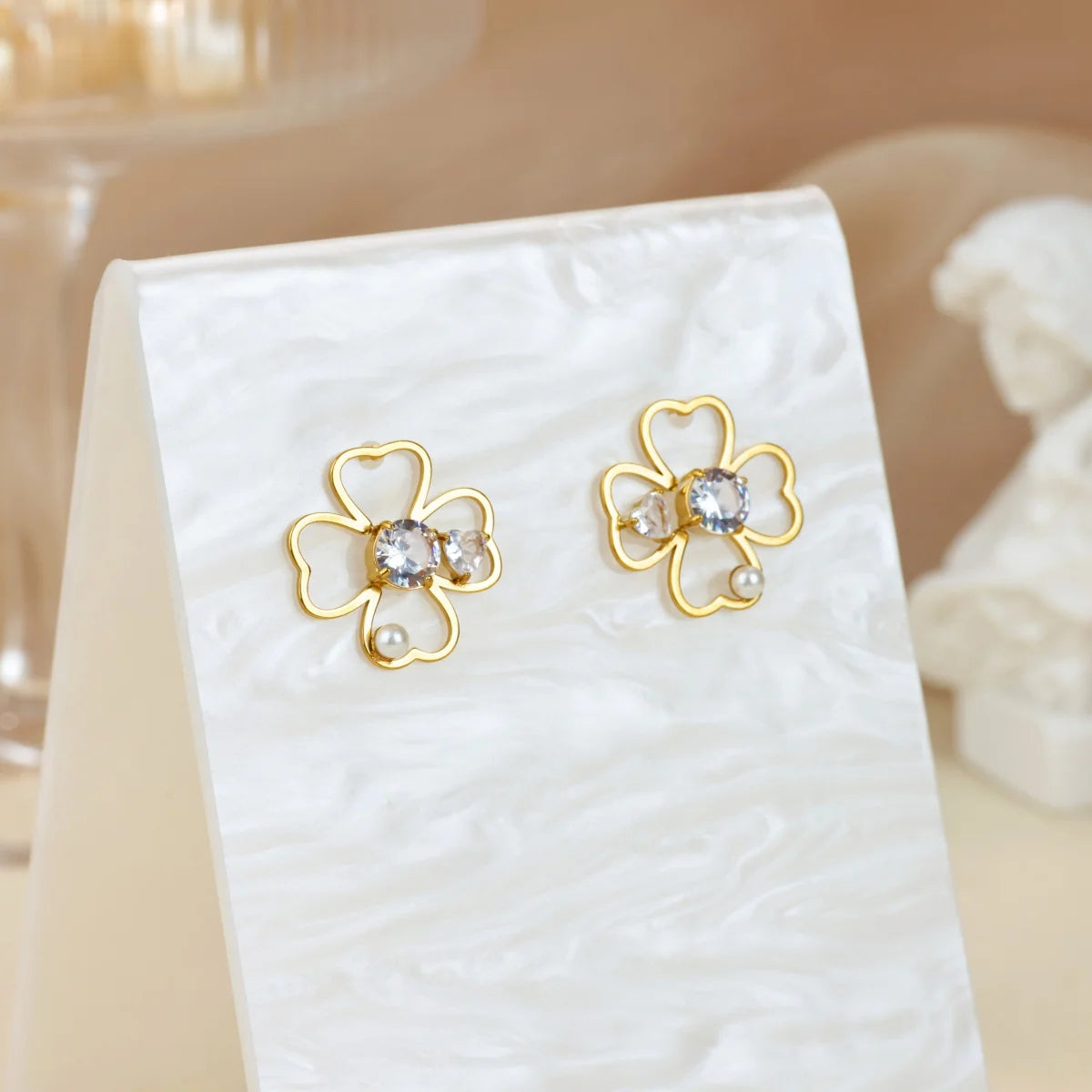 Σκουλαρίκια Καρφάκια Τετράφυλλο Τριφύλλι Φέρνει Τύχη