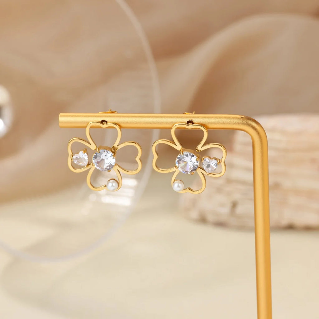 Σκουλαρίκια Καρφάκια Τετράφυλλο Τριφύλλι Φέρνει Τύχη