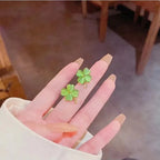 Σκουλαρίκια καρφάκια Τετράφυλλο Τριφύλλι Πράσινο