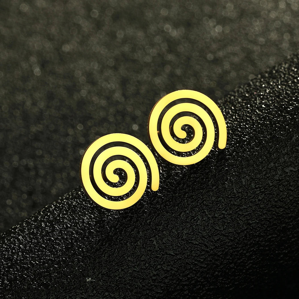 Boucles d'Oreilles Clous Spirale or