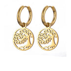 Κρεμαστά Σκουλαρίκια Κρίκοι Δέντρο της Ζωής Χρυσά