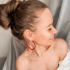 Σκουλαρίκια Κρίκοι Κοραλλί κόκκινο