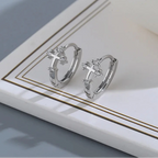 Σκουλαρίκια Κρίκοι Σταυρός του Ιησού με Ζιρκόν