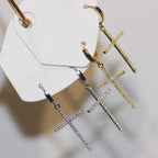 Σκουλαρίκια Σταυρός Ζιργκόν Κρίκος 