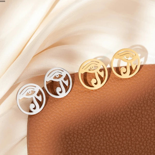 Σκουλαρίκια Αίγυπτος Μάτι Ουτζάτ χρυσό ασήμι