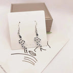 Σκουλαρίκια Γυναικεία Ερπετό Φίδι μαύρο λευκό