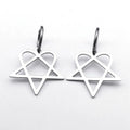 Σκουλαρίκια Goth "Heartagram" Καρδιά Πεντάγραμμο ασημί