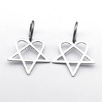 Σκουλαρίκια Goth "Heartagram" Καρδιά Πεντάγραμμο ασημί