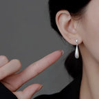 Σκουλαρίκια καρφάκια σταγόνα νερού με λευκό ζιρκόνιο 