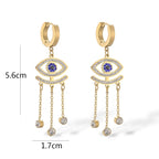 Μακριά Σκουλαρίκια Κακό Μάτι Μπλε