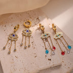 Μακριά Σκουλαρίκια Κακό Μάτι Μπλε