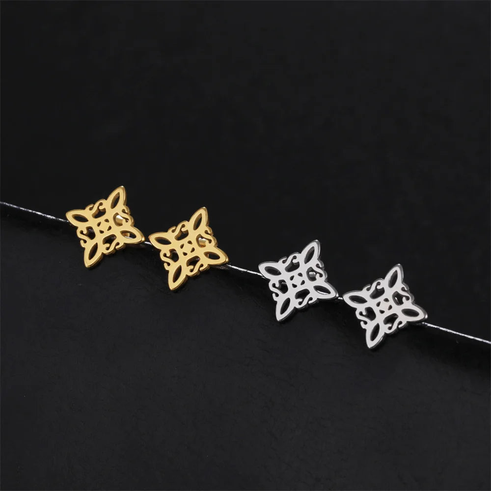 Σκουλαρίκια Κόμπος Μάγισσας Καρφάκια Προστασίας Γυναικεία Wiccan χρυσά