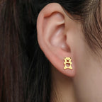 Χρυσά Χαριτωμένα Σκουλαρίκια Αρκούδα