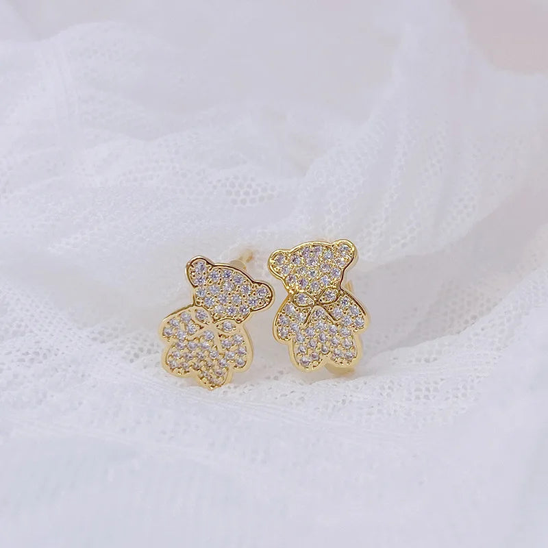 Σκουλαρίκια Αρκούδα με Πολύτιμη Πέτρα