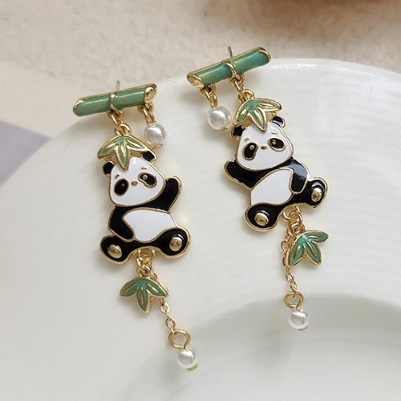Σκουλαρίκια Bamboo Panda