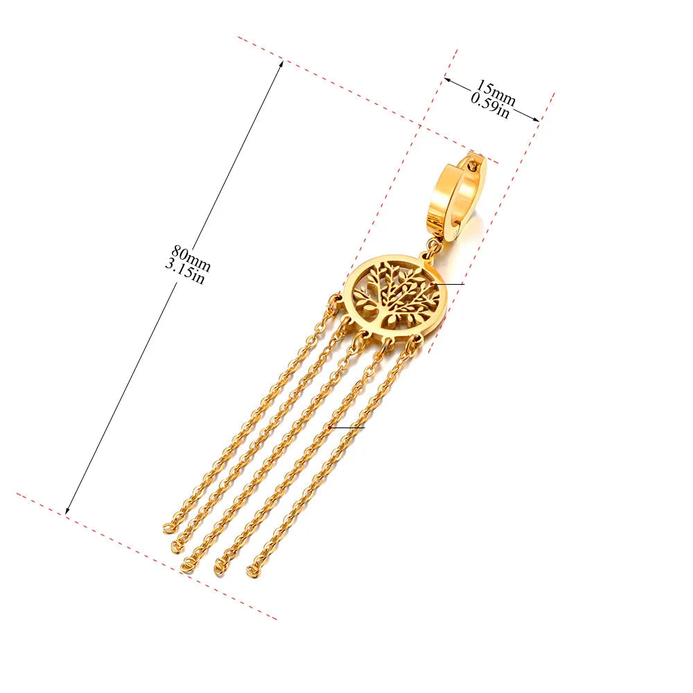 Κρεμαστά Σκουλαρίκια με Δέντρο της Ζωής