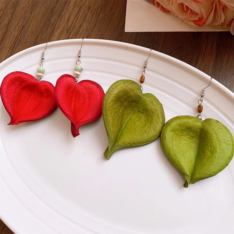 Κρεμαστά Σκουλαρίκια με Πολύχρωμο Φύλλο