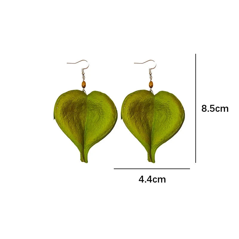 Κρεμαστά Σκουλαρίκια με Πολύχρωμο Φύλλο