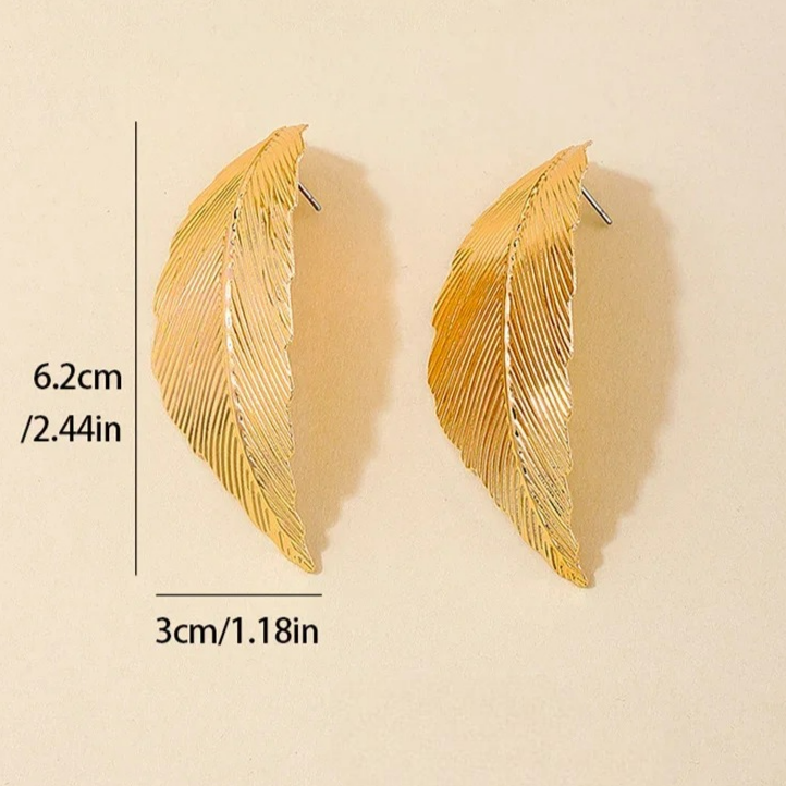 Κρεμαστά Σκουλαρίκια με Φύλλο για Γυναίκες