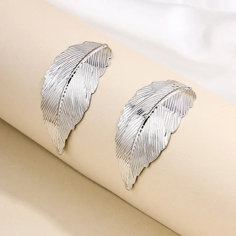 Κρεμαστά Σκουλαρίκια με Φύλλο για Γυναίκες σε ασήμι
