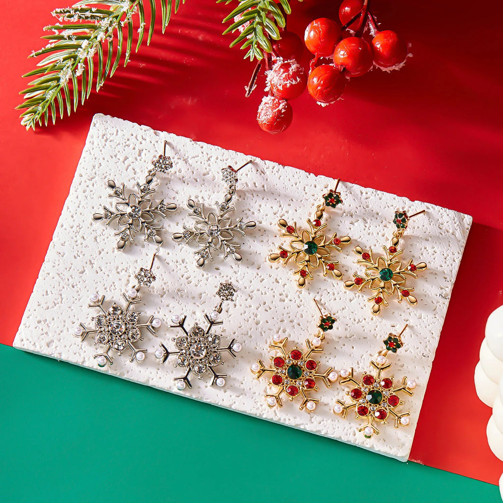 Κρεμαστά Σκουλαρίκια με Νιφάδα Χιονιού