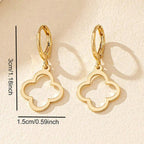 Σκουλαρίκια Κρεμαστά με Τετράφυλλη Τριφύλλι