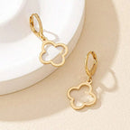 Σκουλαρίκια Κρεμαστά με Τετράφυλλη Τριφύλλι χρυσά