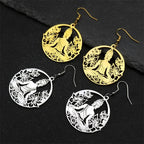 Σκουλαρίκια Κρεμαστά Βούδας και Λωτός χρυσά