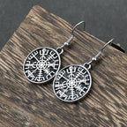 Σκουλαρίκια Κρεμαστά Πυξίδα Vegvisir Βίκινγκ 