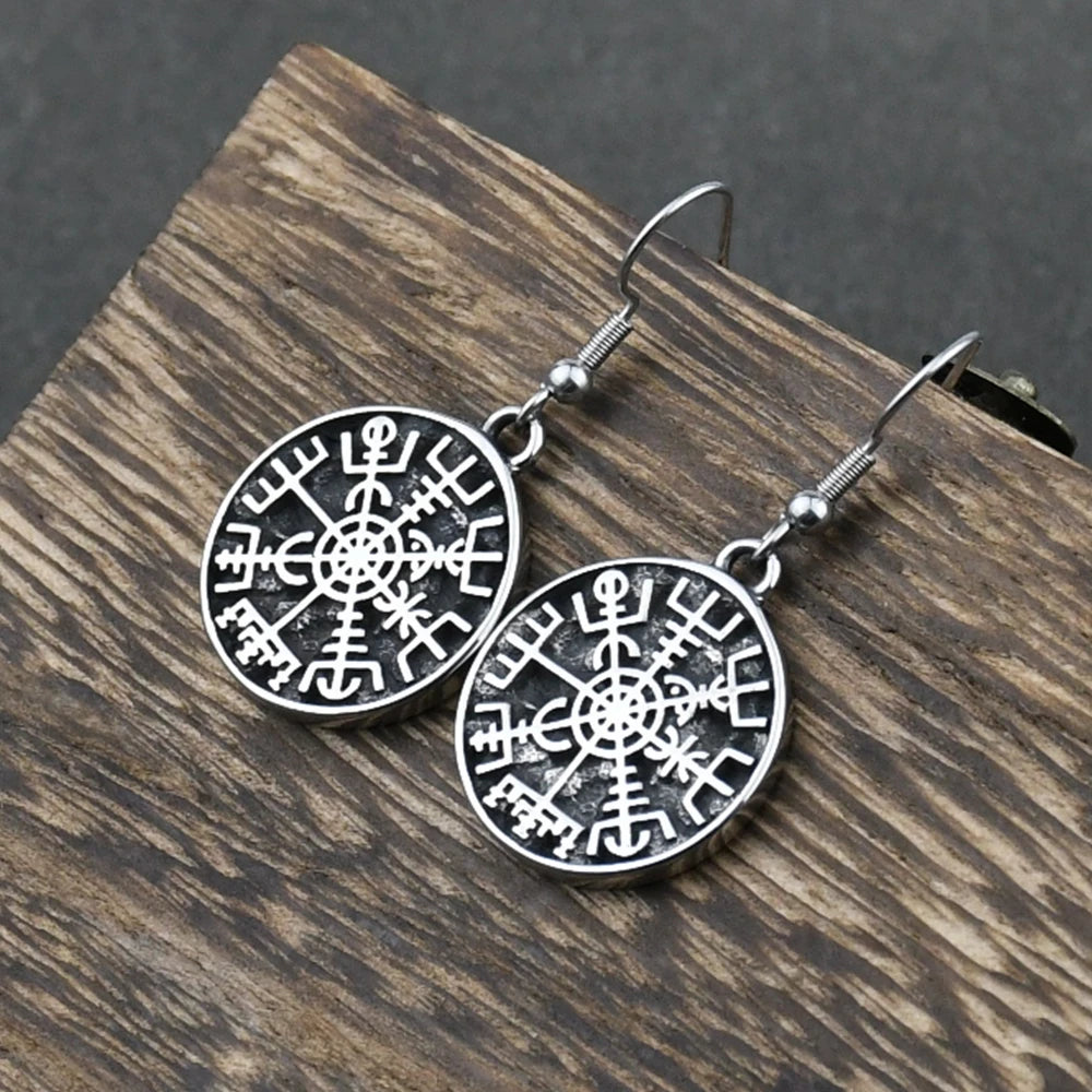 Κρεμαστά Σκουλαρίκια Πυξίδα Vegvisir Viking 
