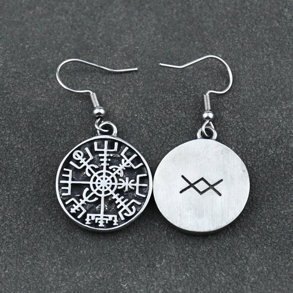 Κρεμαστά Σκουλαρίκια Πυξίδα Vegvisir Viking 