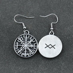 Σκουλαρίκια Κρεμαστά Πυξίδα Vegvisir Βίκινγκ 
