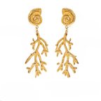 Κρεμαστά Σκουλαρίκια Κοχύλι και Κοράλλι