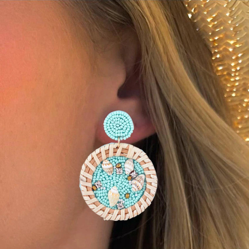 Κρεμαστά Σκουλαρίκια με Κοχύλι Κάουρι